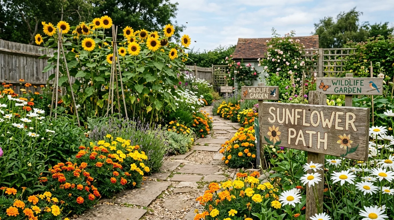 Sunflower-Filled Boho Garden